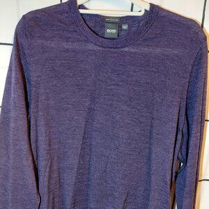 Boss Purple / Dark New Men’s L Crew Neck Knit Sweater